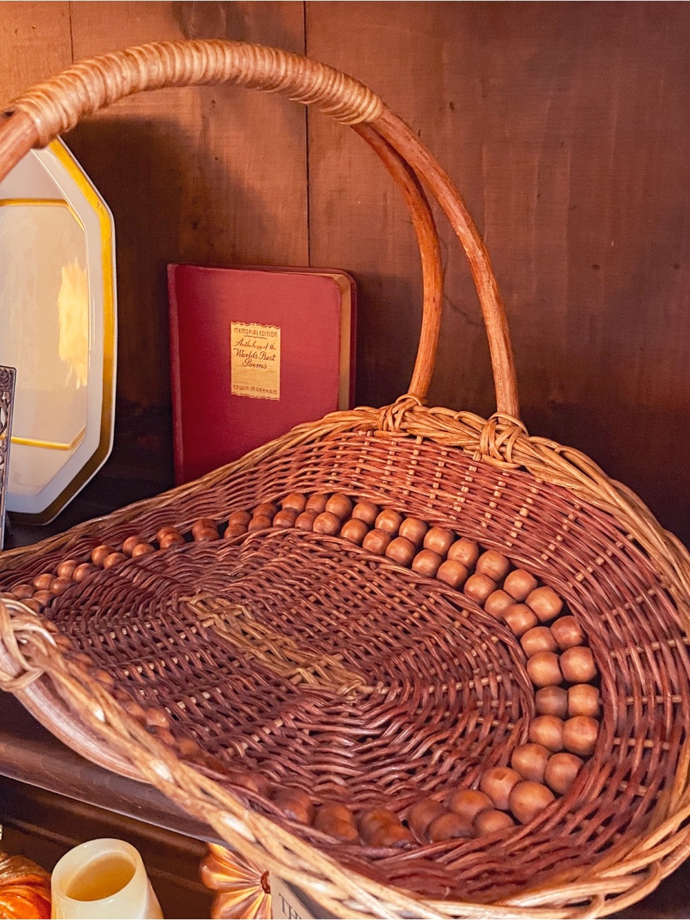 Woven Rattan Harvest Gathering Basket
